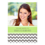 Lime Gray Photo 21st Birthday Party Invitations