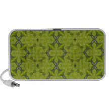 Lime Green Damask Doodle Speakers