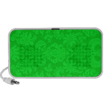 Lime Green Damask Doodle Travel Speaker