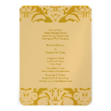Lime Green Damask Wedding Invitation