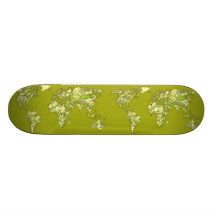 Lime green maps skateboard decks