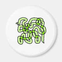 Lime Green Snake. Refrigerator Magnet