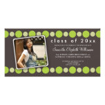 Lime Polkadots Custom Graduation Announcement Picture Card