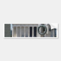 Lincoln Memorial photo view from WWII memeorial Bumper Stickers