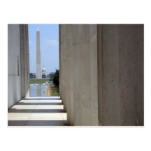 lincoln memorial washington monument postcard