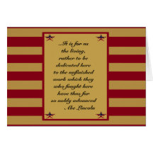 LINCOLNS GETTYSBURG ADDRESS EXCERPT GREETING CARD