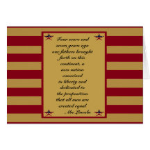 LINCOLNS GETTYSBURG ADDRESS EXCERPT GREETING CARD