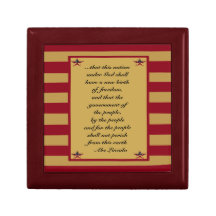 LINCOLNS GETTYSBURG ADDRESS EXCERPT JEWELRY BOX