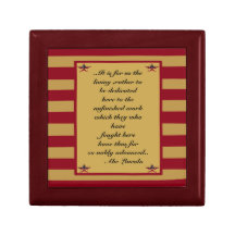 LINCOLNS GETTYSBURG ADDRESS EXCERPT KEEPSAKE BOX