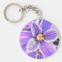 Line Art Crocus Key Chain