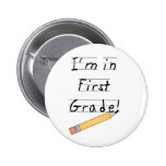 Lined Paper and Pencil First Grade Button