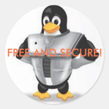 linux2, FREE AND SECURE! Adesivo