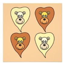 Lion Cartoon Faces. Yellow Brown Custom Invitation