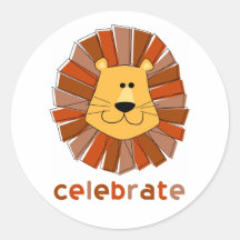 Lion Cupcake Topper Stickers
