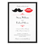 Lips and Moustache Wedding Invitation