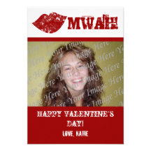 Lips Valentine's Day Photo Card Custom Invitations