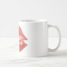 lipstick kiss coffee mug