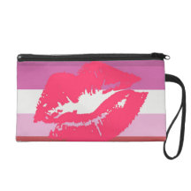 LIPSTICK LESBIAN PRIDE FLAG STRIPES DESIGN WRISTLET CLUTCHES