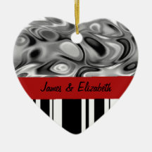Liquid Stripes Love Ornament