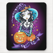 "Lisa" Halloween Pumpkin Witch Mousepad
