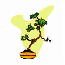 Literati Pine in yellow pot Acrylic Cut Outs