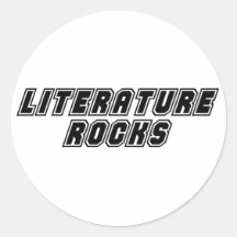 Literature Rocks Round Sticker