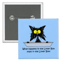 Litterbox Cat Button