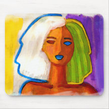 little abstract  woman in colours mouse mats