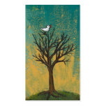 Little bird sings fun pretty original art painting business card template