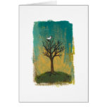 Little bird sings fun pretty original art painting greeting card