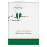 Little Birdies Custom Thank You Card (green)