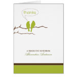 Little Birdies Custom Thank You Card (lime)