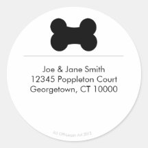 Little Black Bone Round Address Label Sticker