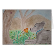 little black dog notecard