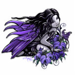 "Little Blue" Butterfly Flower Fairy Sculpture Acrylic Cut Out
