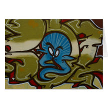 Little blue ghost graffiti cards