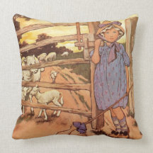 Little Bo-Peep Nursery Rhyme Square Pillow