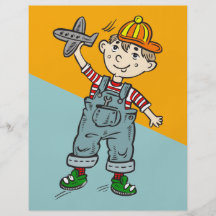 Little Boy With Aeroplane Personalised Flyer