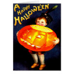 Little Boy With His Jack O' Lantern Card