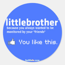 little brother round sticker