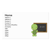 little chalkboard turtle business card templates