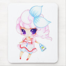 Little cutie with bunny bag mouse pads