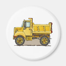 Little Dump Truck Round Magnet