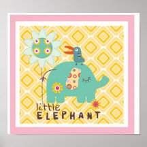 little elephant wall decor poster
