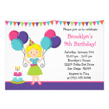 Little Girl Birthday Party Invitation