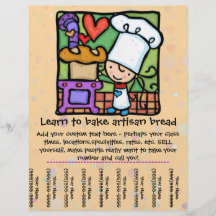 Little Girl loves teaching baking class tear sheet Flyer Design