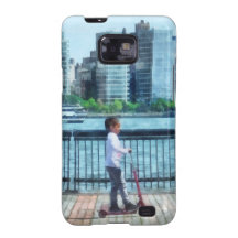 Little Girl on Scooter by Manhattan Skyline Galaxy SII Cover