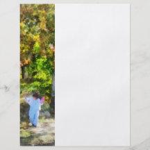 Little Girl Walking in Autumn Woods Personalised Flyer
