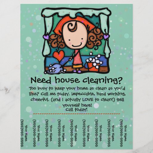 Little Girlie promotes housecleaning business GRN Flyer
