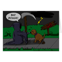 Little Grim and Dog Blank card!